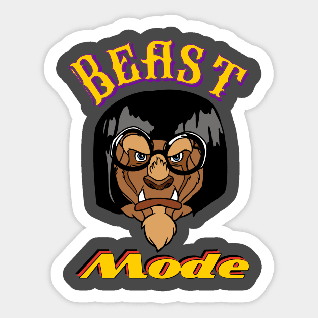 Beast Mode Sticker by EnchantedTikiTees